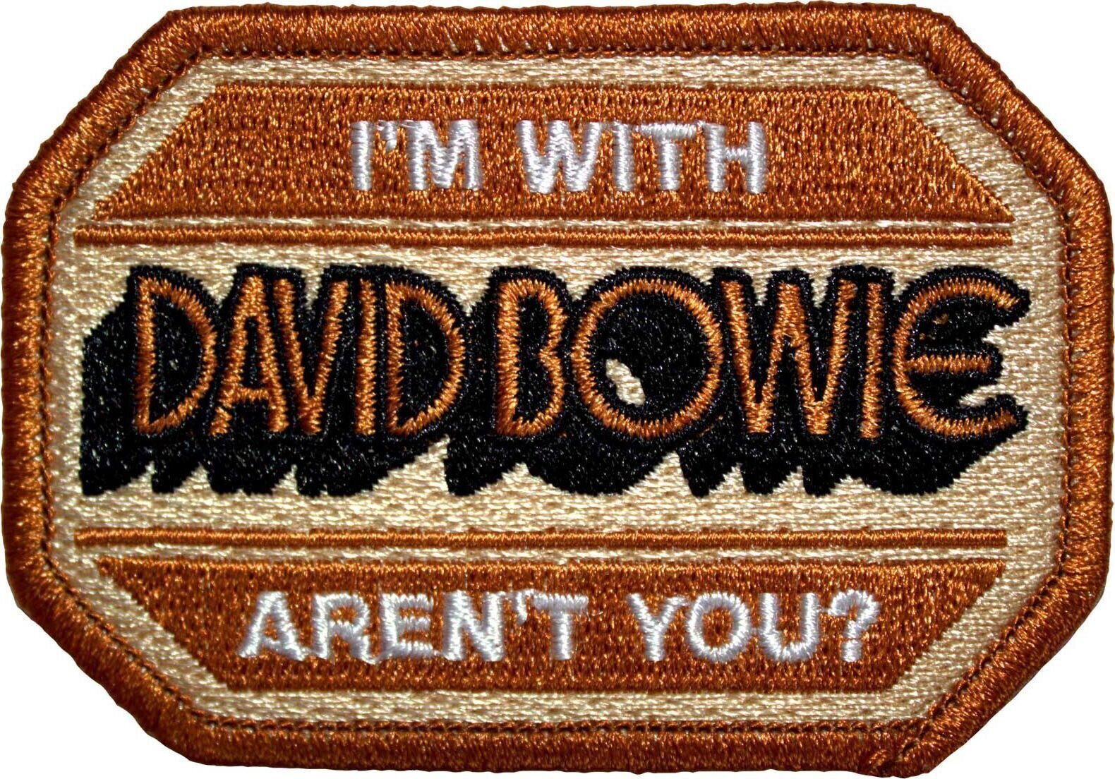 Toppa / Distintivo David Bowie I'm With David Bowie Aren't You? Toppa da cucire