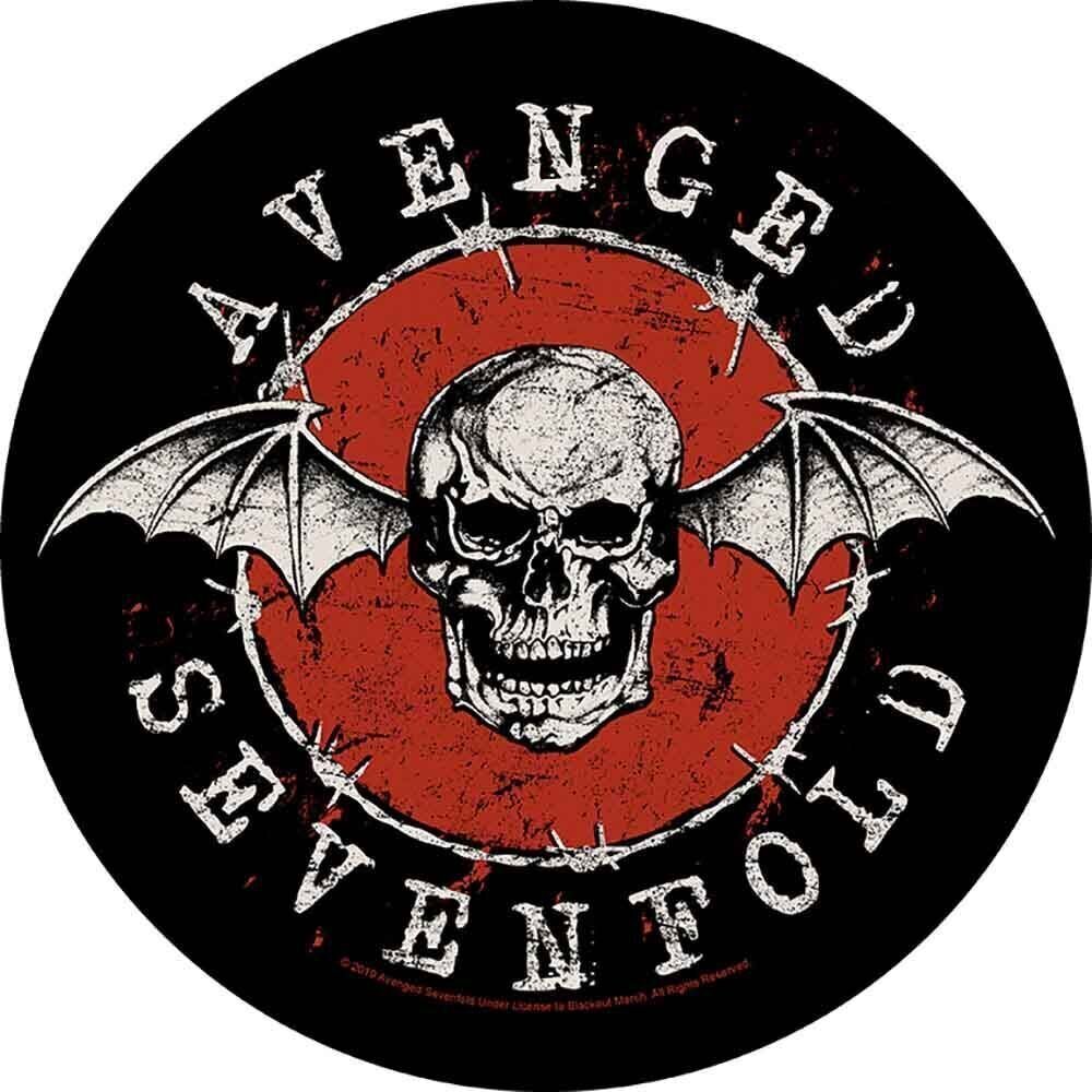 Merkelapp / merke Avenged Sevenfold Distressed Skull Sew-On Patch 29 cm