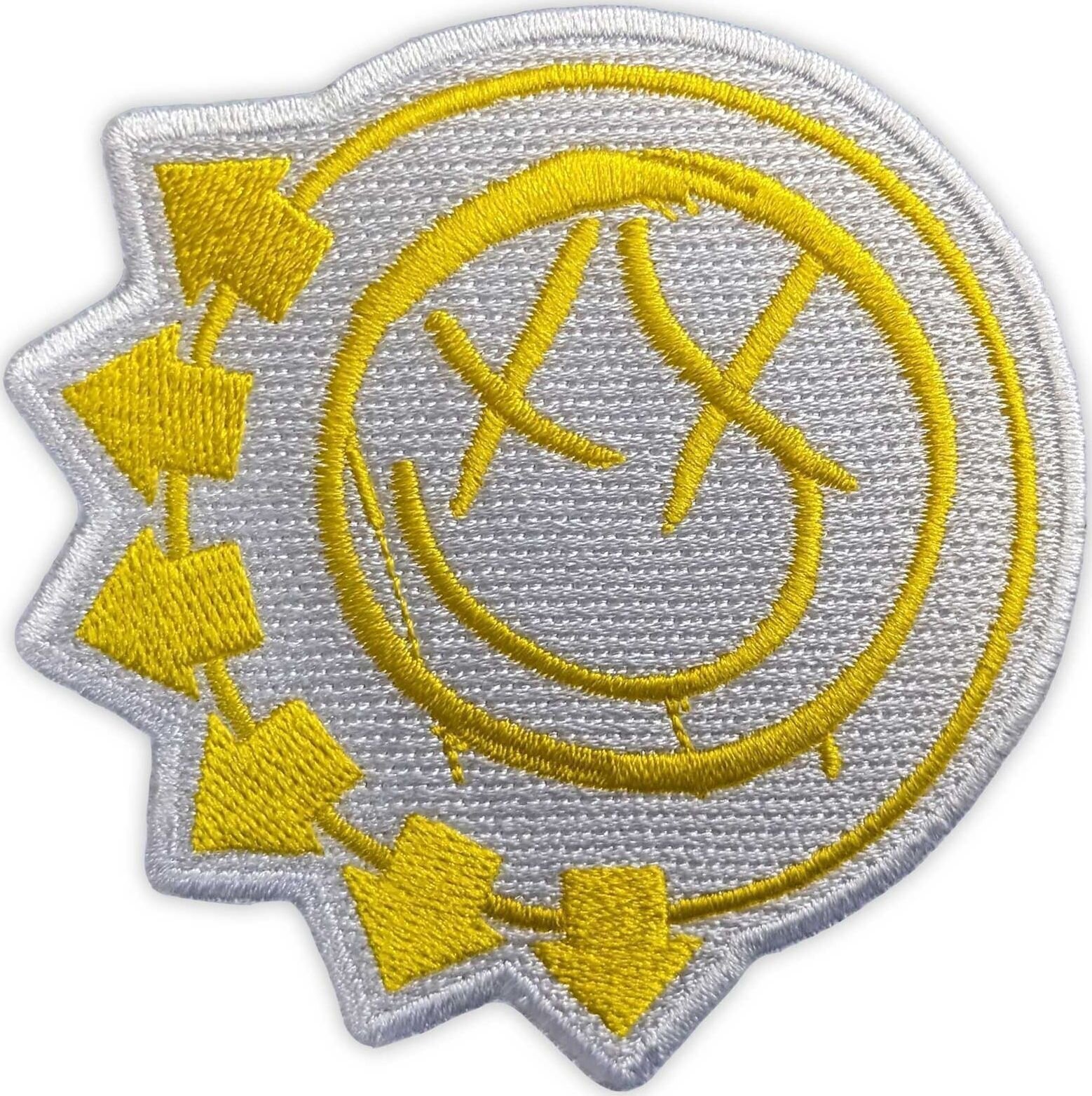 Plaaster / märk Blink-182 Yellow Six-Arrow Smile Õmmeldav plaaster 7,2 x 7,5 cm