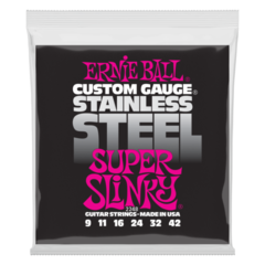 Saiten für E-Gitarre Ernie Ball 2248 Stainless Steel Super Slinky Saiten für E-Gitarre