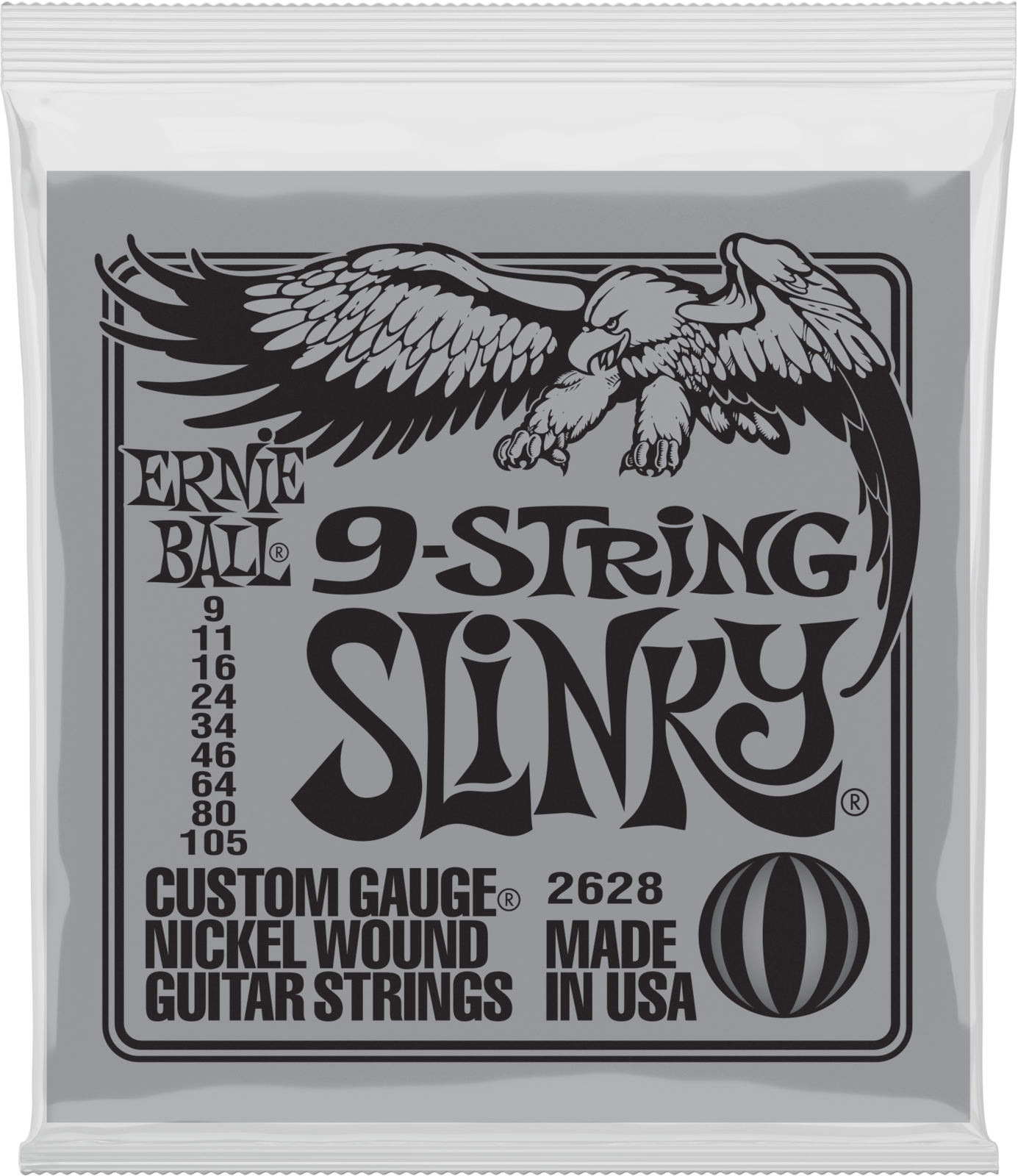 Struny pro elektrickou kytaru Ernie Ball 2628 Slinky 9 String