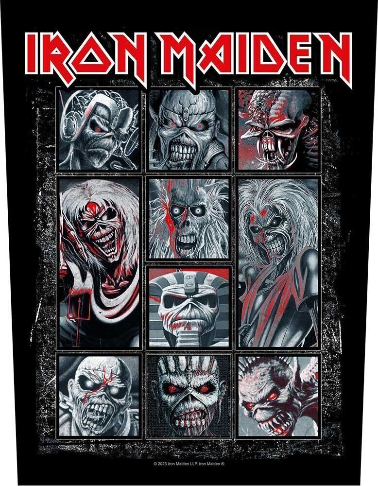 Oznaka / značka Iron Maiden 10 Eddies Zakrpa za šivanje 36 x 30 cm