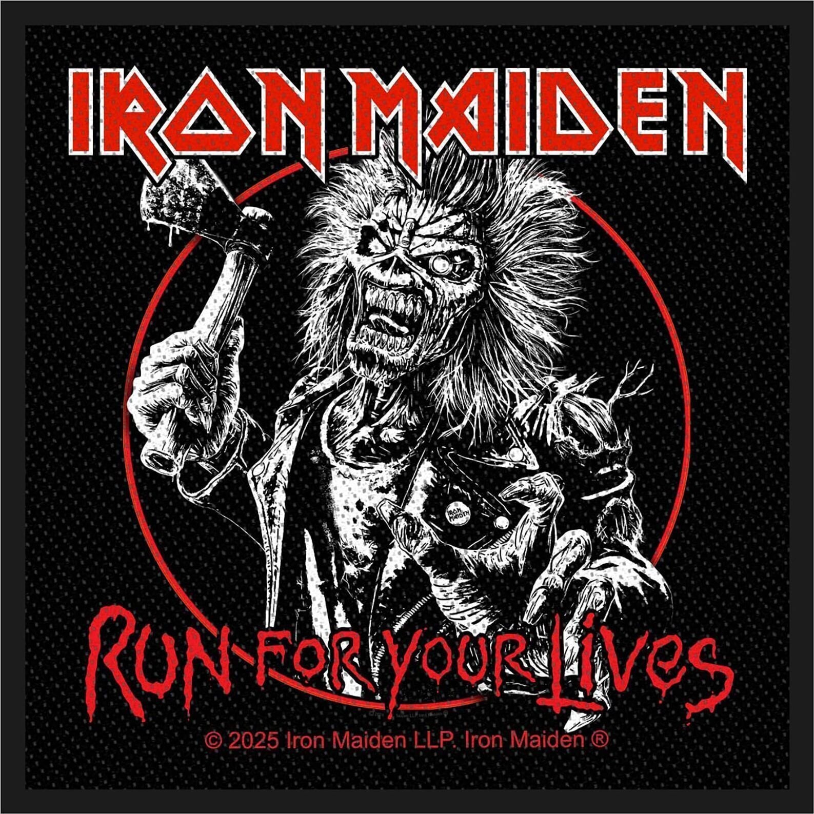 Toppa / Distintivo Iron Maiden Run For Your Lives Toppa da cucire