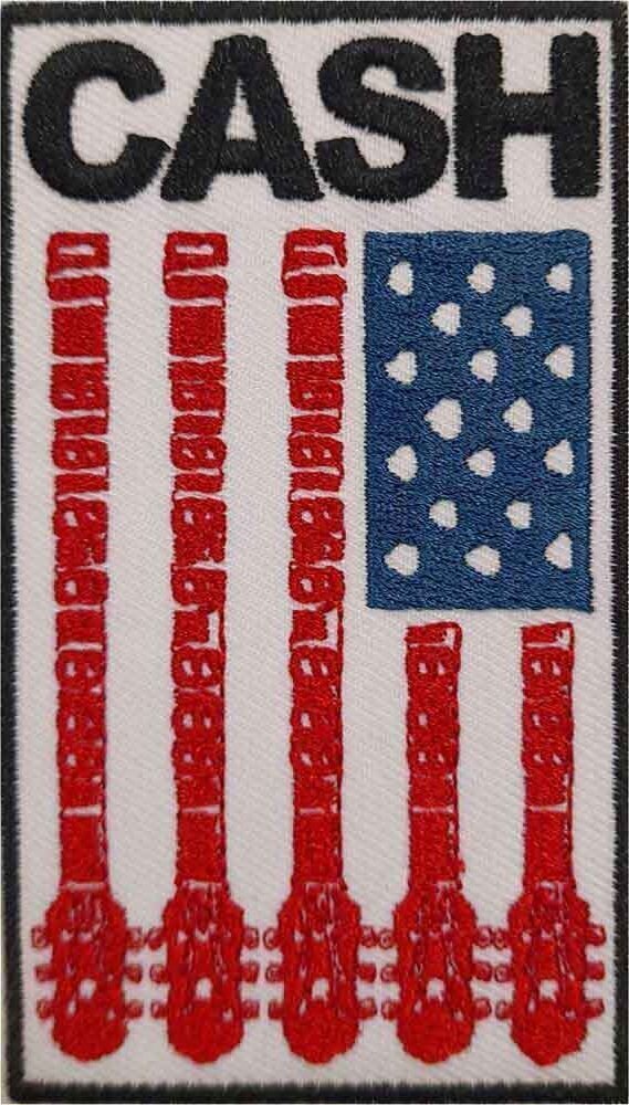 Oznaka / značka Johnny Cash Flag Zakrpa za šivanje 63 x 92 mm