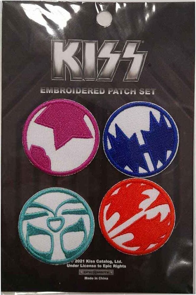 Toppa / Distintivo Kiss 4 x Mini Icons Toppa da cucire 40 x 40 mm