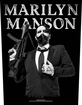 Patch / Badge Marilyn Manson Machine Gun Sy-på-lapp 36 x 30 cm - 1