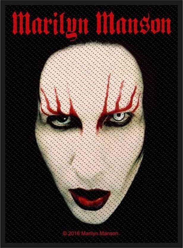 Patch / Badge Marilyn Manson Face Sy-på-lapp 100 x 50 mm