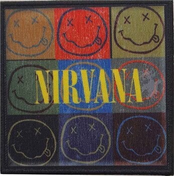 Patch / merkki Nirvana Distressed Happy Face Blocks Sew-On Patch - 1
