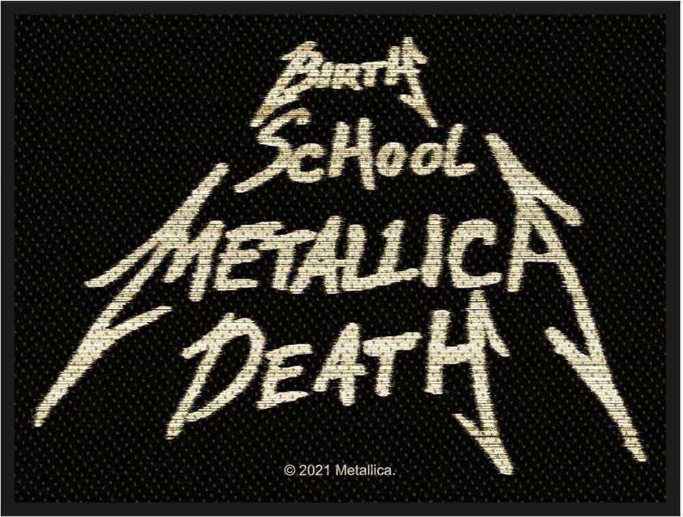 Toppa / Distintivo Metallica Birth, School, Metallica, Death Toppa da cucire 100 x 50 mm