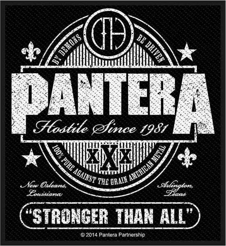 Patch / Badge Pantera Stronger Than All (Retail Pack) Sy-på patch 100 x 100 mm