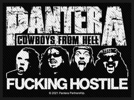 Кръпка / значка Pantera Fucking Hostile (Retail Pack) Кръпка за пришиване 100 x 50 mm - 1