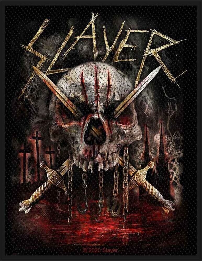 Закрпа / Значка Slayer Skull & Swords Закрпа за шивање 100 x 100 mm