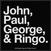 Petice / Insigna The Beatles Jon, Paul, George & Ringo Petic cusut 100 x 100 mm