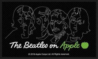 Кръпка / значка The Beatles On Apple (White on Black) Кръпка за пришиване 100 x 50 mm