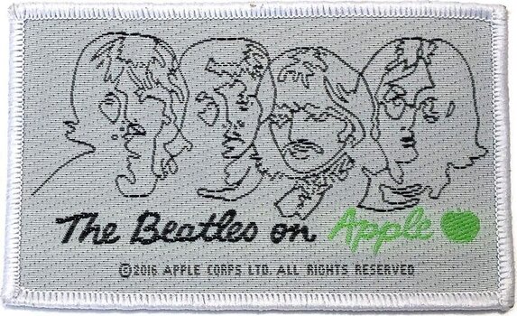 Obliž / Značka The Beatles Beatles On Apple Black On White Našitek za šivanje - 1