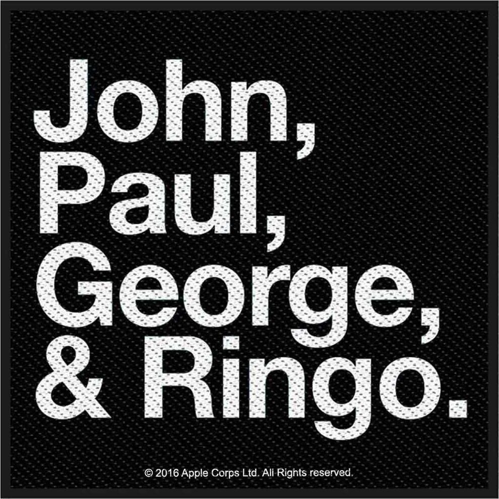 Petice / Insigna The Beatles John, Paul, George & Ringo Petic cusut 100 x 100 mm