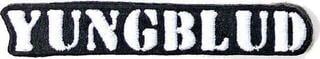 Merkelapp / merke Yungblud Stencil Logo Sew-On Patch 88 x 14 mm