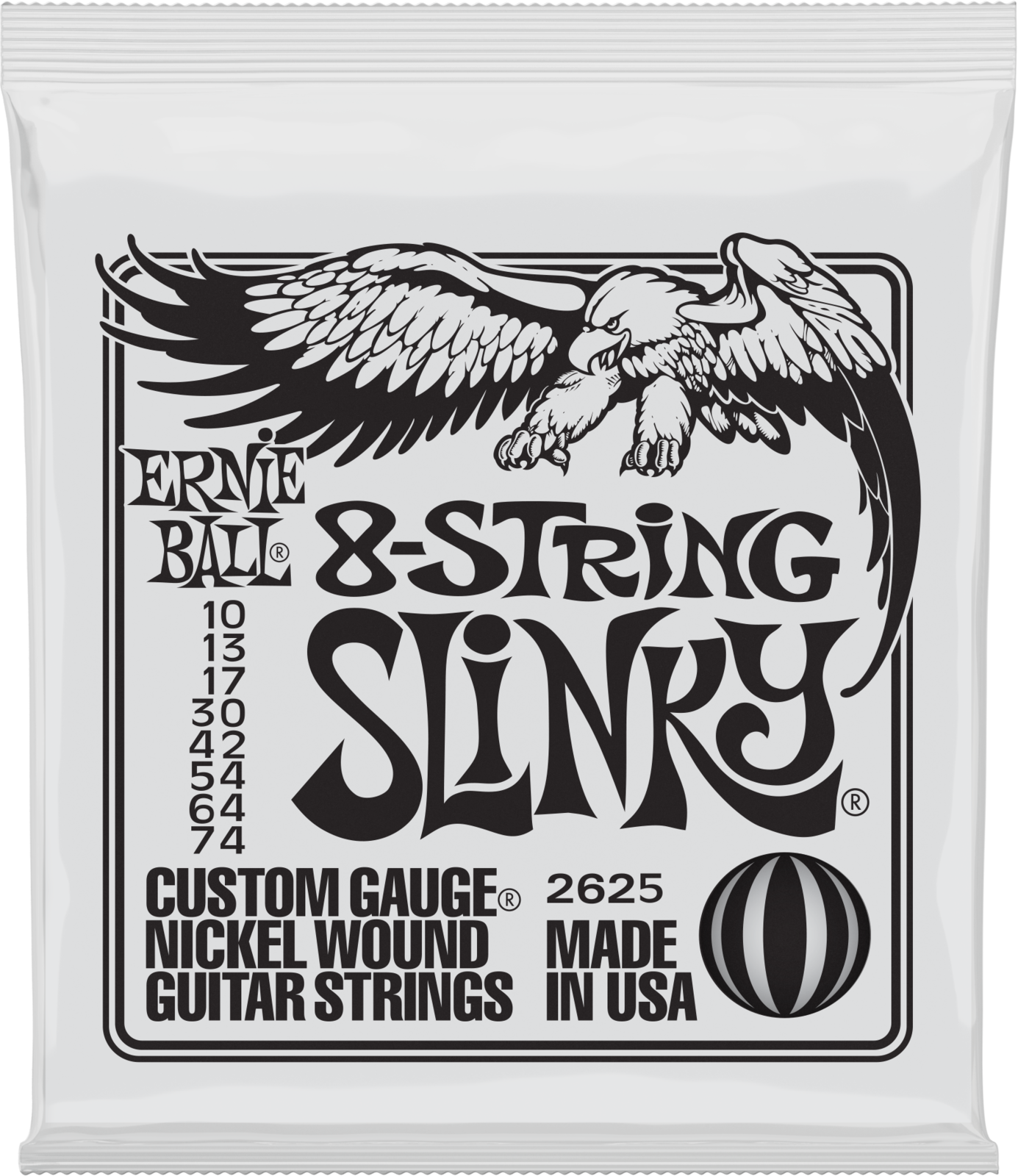 Struny do gitary elektrycznej Ernie Ball 2625 Slinky 8 String