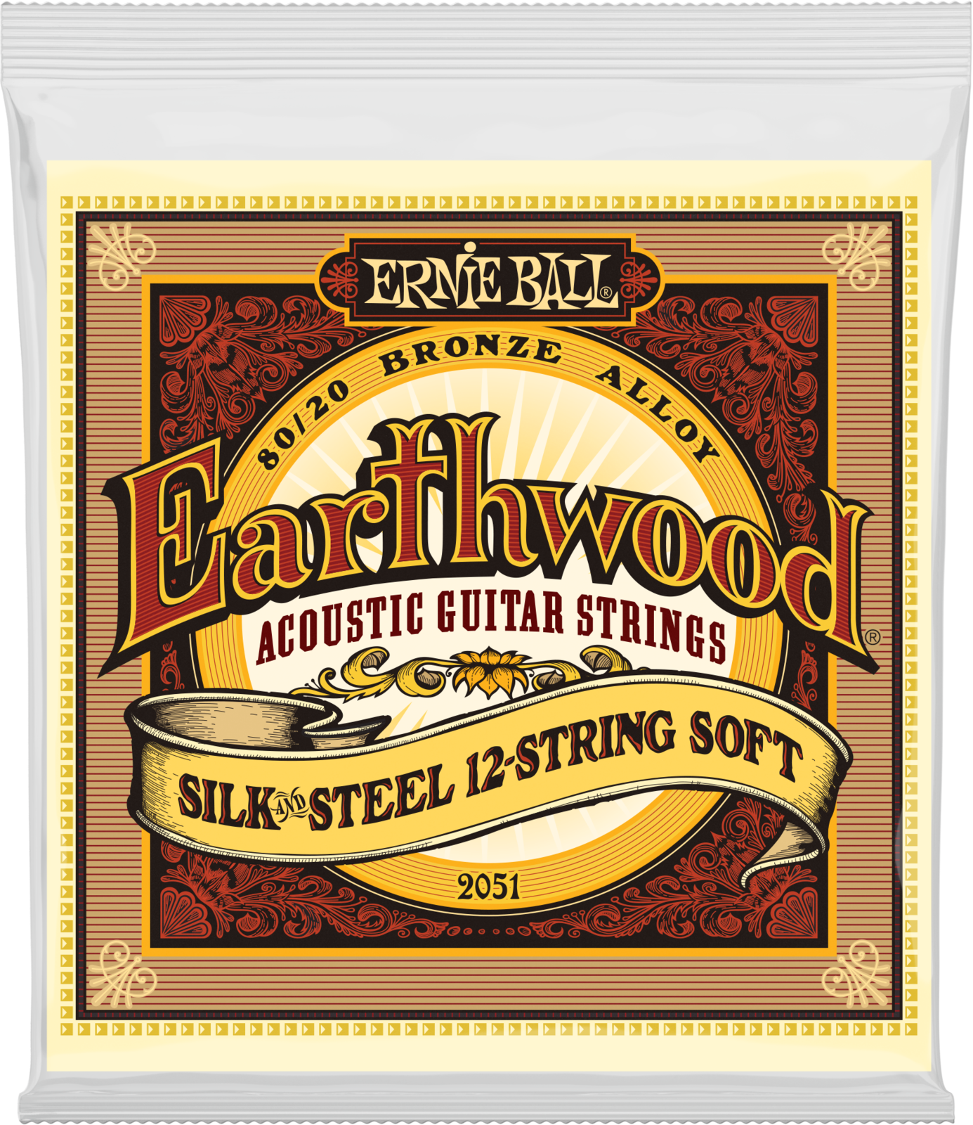 Struny do gitary akustycznej Ernie Ball 2051 Earthwood Silk & Steel 12