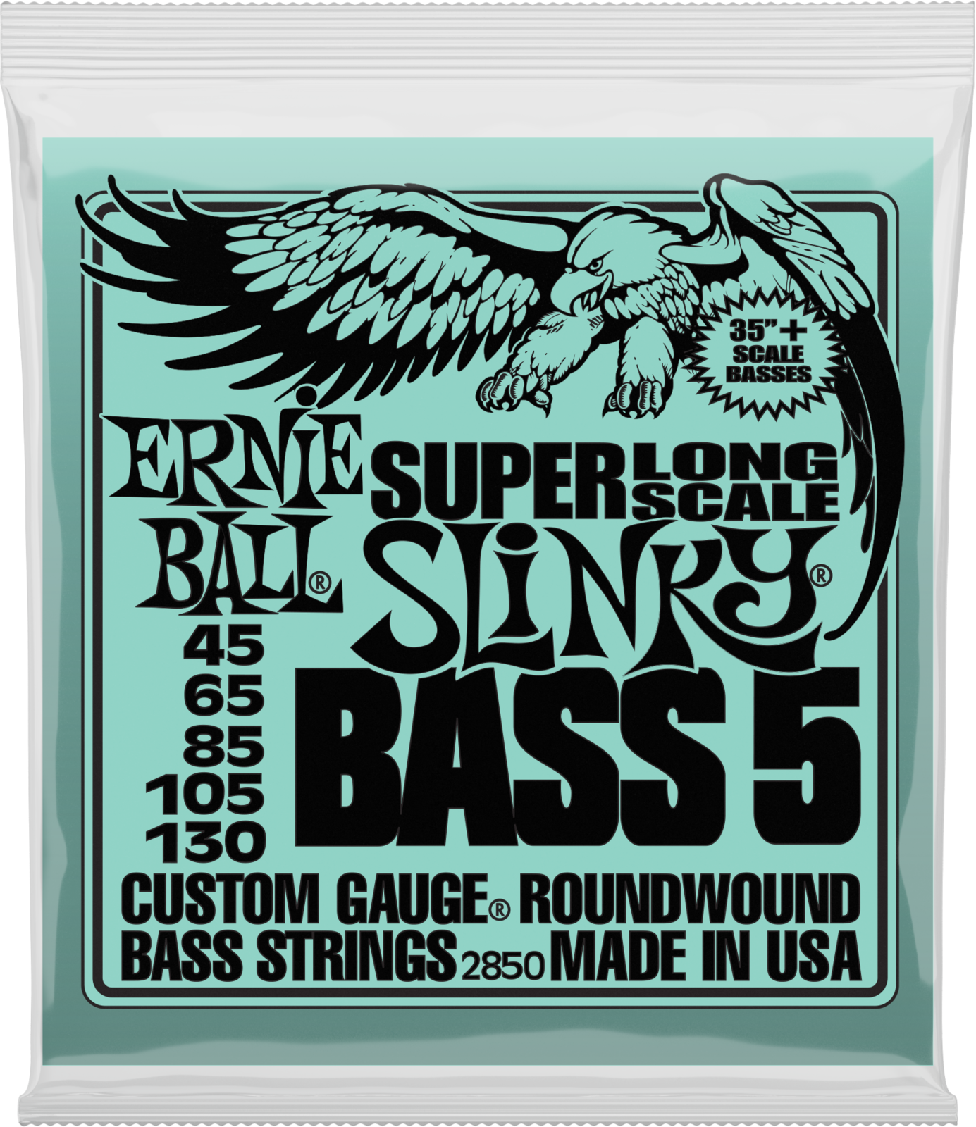 Set de 5 corzi pentru bas Ernie Ball 2850 Slinky Super Long Scale