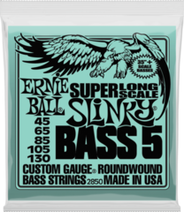 Snaren voor 5-snarige basgitaar Ernie Ball 2850 Slinky Super Long Scale Snaren voor 5-snarige basgitaar