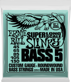 Saiten für 5-saitigen E-Bass, Saiten für 5-Saiter E-Bass Ernie Ball 2850 Slinky Super Long Scale - 1