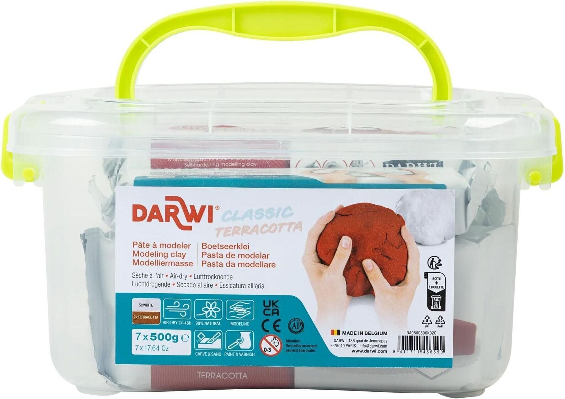 Samoschnoucí hmota Darwi Schoolpack Samoschnoucí hmota Classic + Terracotta 7 x 500 g