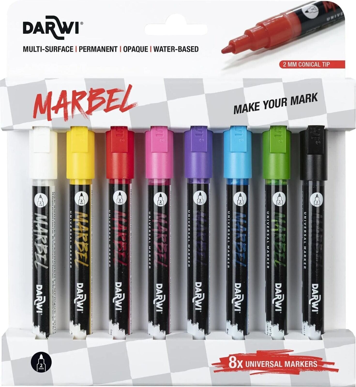 Fixka Darwi Marbel Sada fixiek 2 mm Bright 8 ks