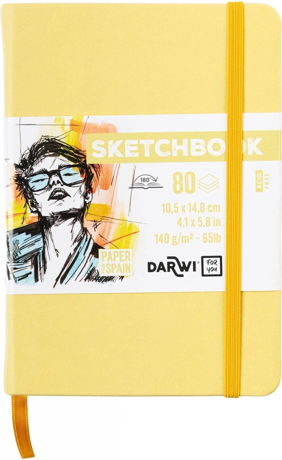 Blok za skiciranje Darwi Dfy Blok za crtanje 80 A6 140 g Soft Yellow