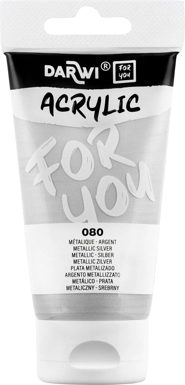 Akryylimaali Darwi Dfy Akryylimaali Metallic Silver 75 ml 1 kpl