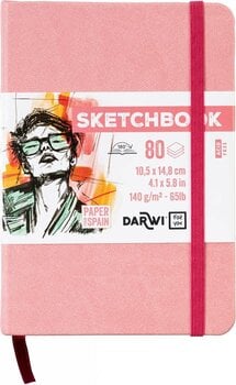 Blok za skiciranje Darwi Dfy Blok za crtanje 80 A6 140 g Soft Pink - 1
