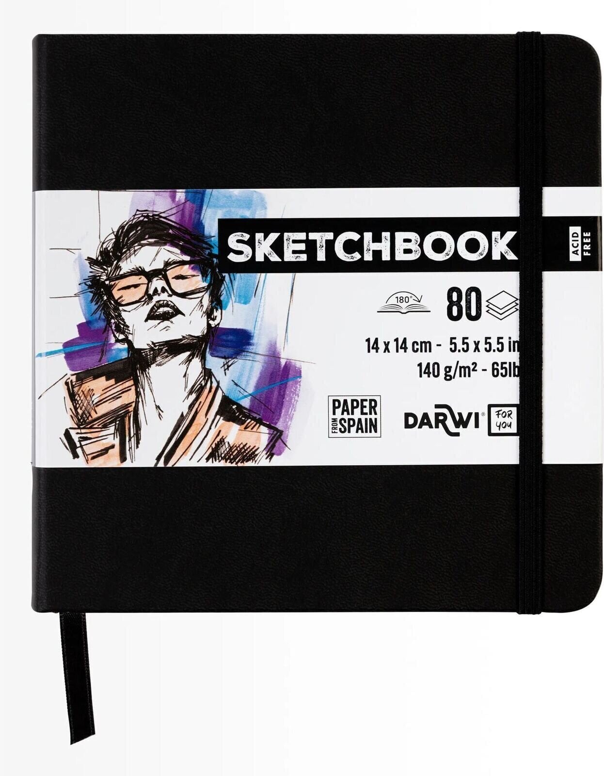 Blok za skiciranje Darwi Dfy Blok za crtanje 80 14 x 14 cm 140 g Black