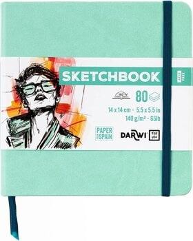 Skizzenbuch Darwi Dfy Skizzenbuch 80 14 x 14 cm 140 g Mint Green - 1