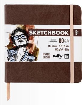 Skizzenbuch Darwi Dfy Skizzenbuch 80 14 x 14 cm 140 g Brown - 1