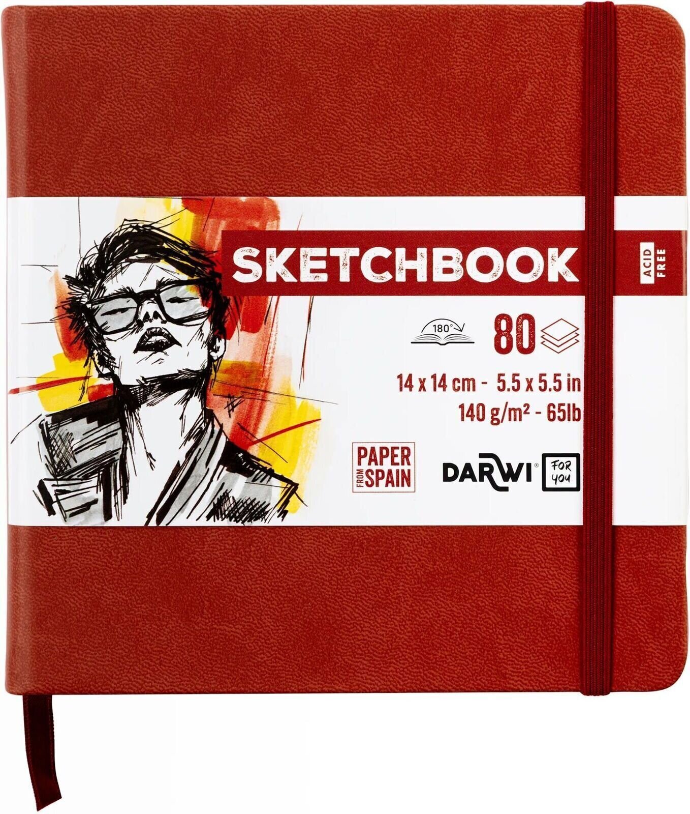 Blok za skiciranje Darwi Dfy Blok za crtanje 80 14 x 14 cm 140 g Terracotta