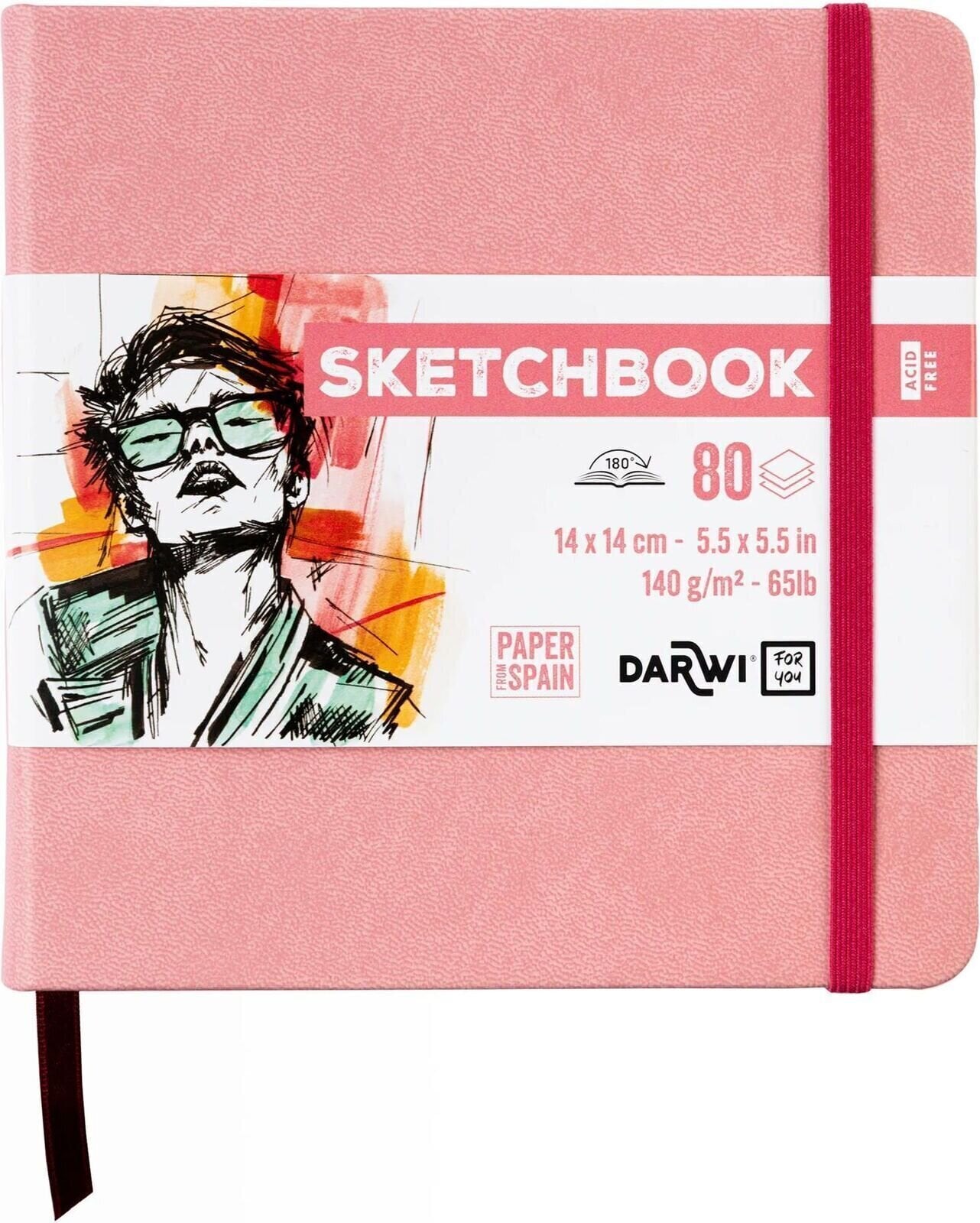 Skizzenbuch Darwi Dfy Skizzenbuch 80 14 x 14 cm 140 g Soft Pink