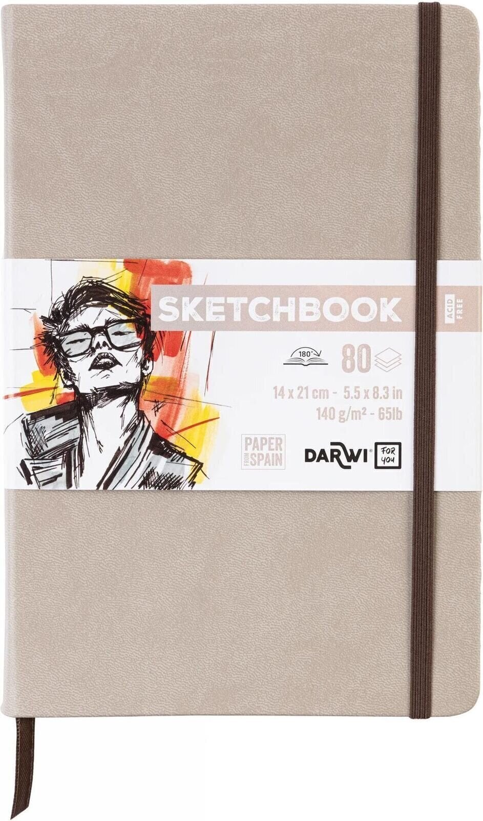 Blok za skiciranje Darwi Dfy Blok za crtanje 80 14 x 21 cm 140 g Taupe