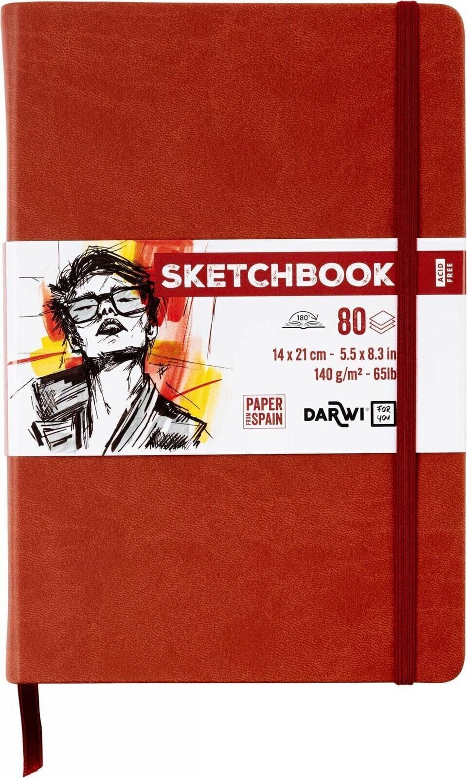 Skizzenbuch Darwi Dfy Skizzenbuch 80 14 x 21 cm 140 g Terracotta