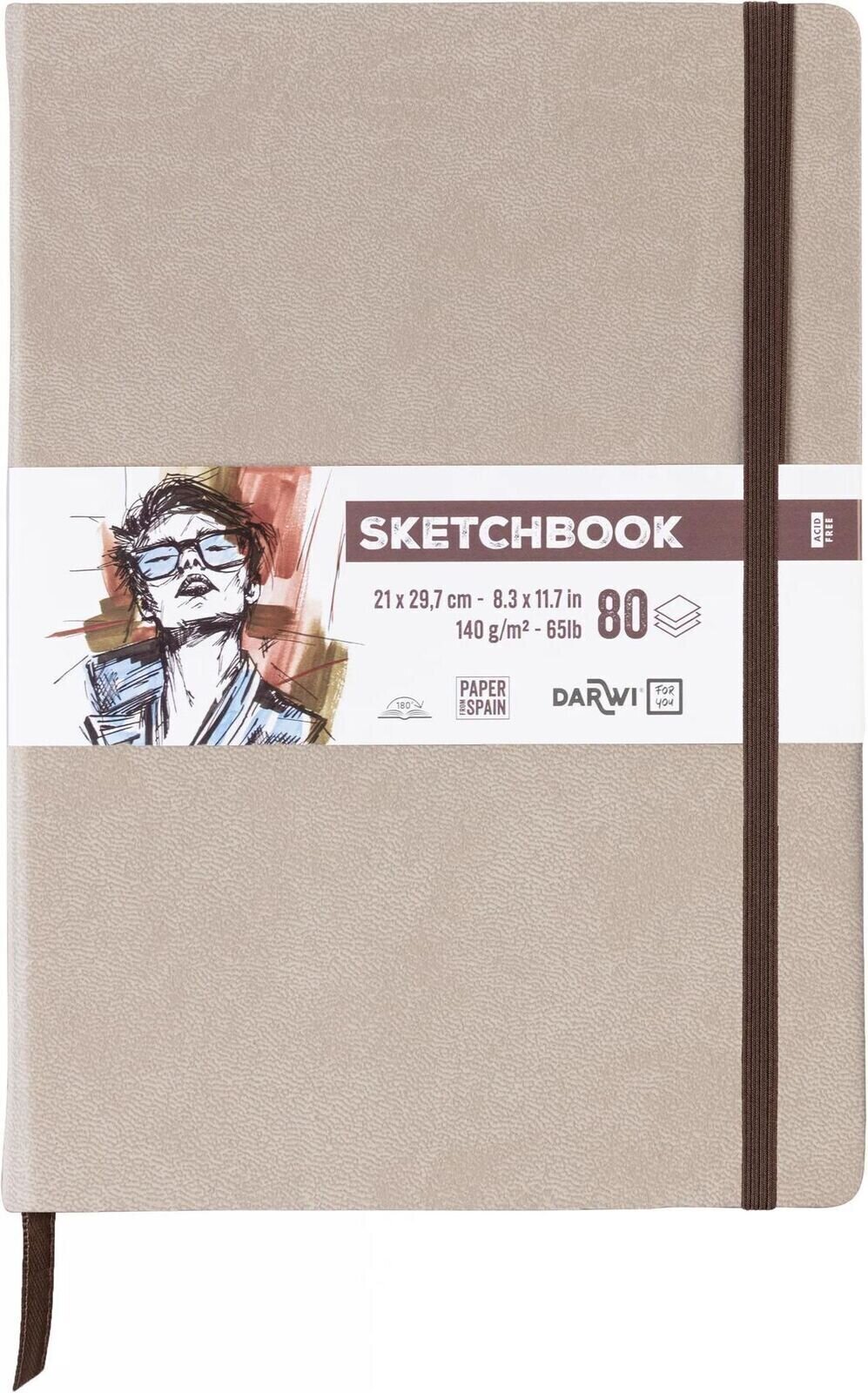 Carnete de Schițe Darwi Dfy Caiet de schițe 80 A4 140 g Taupe