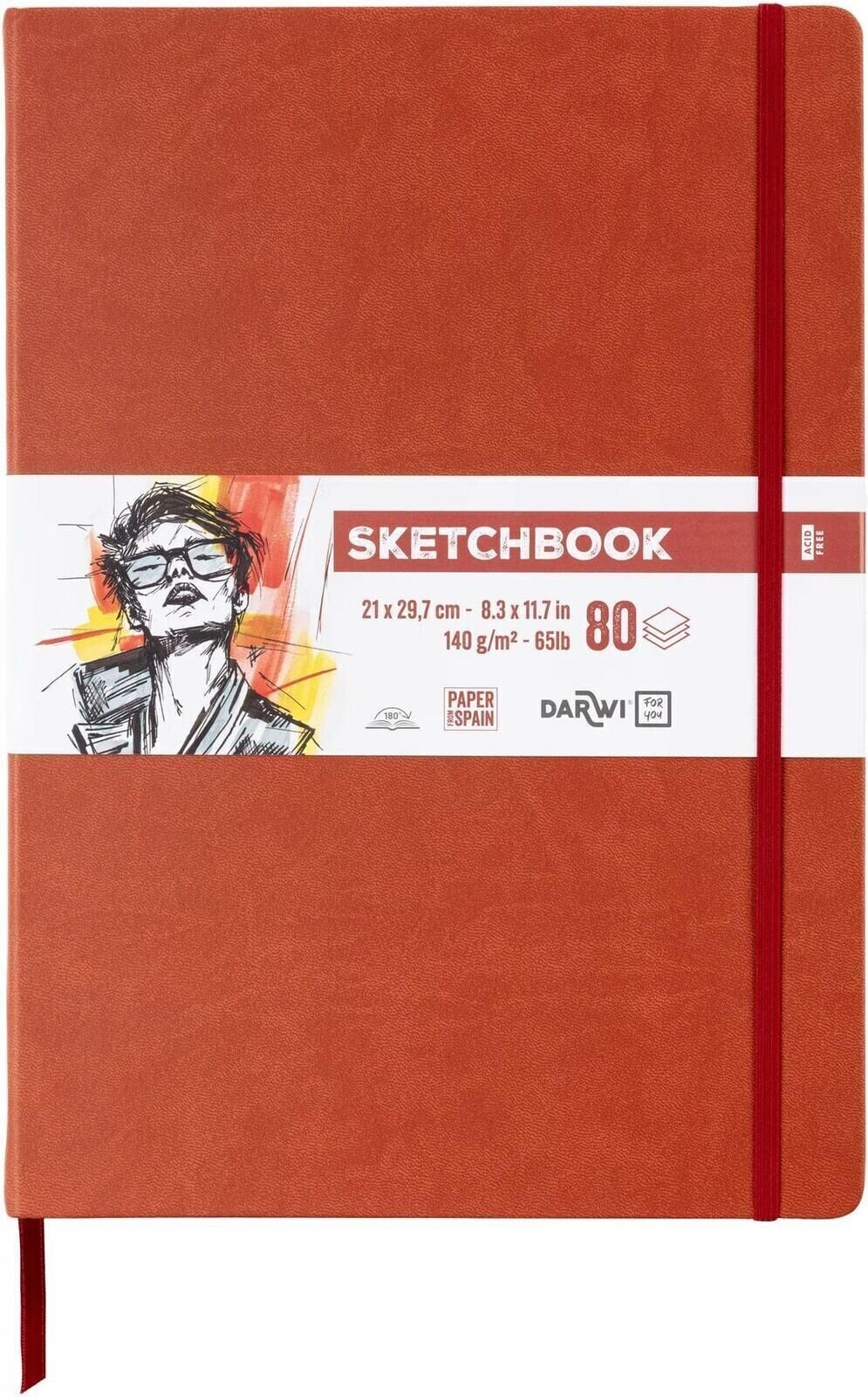 Skizzenbuch Darwi Dfy Skizzenbuch 80 A4 140 g Terracotta