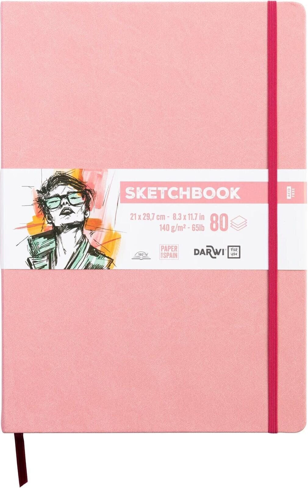 Skizzenbuch Darwi Dfy Skizzenbuch 80 A4 140 g Soft Pink