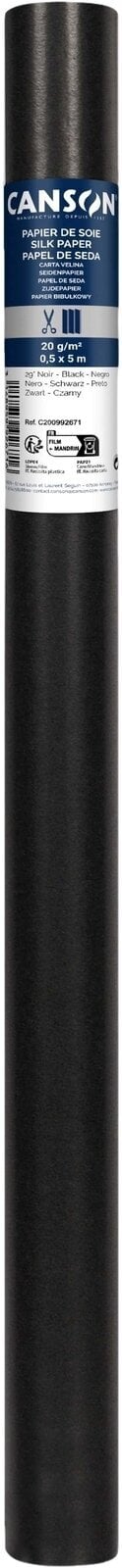 Hârtii colorate Canson Tissue 50x500 cm Black 29 20 g Hârtii colorate
