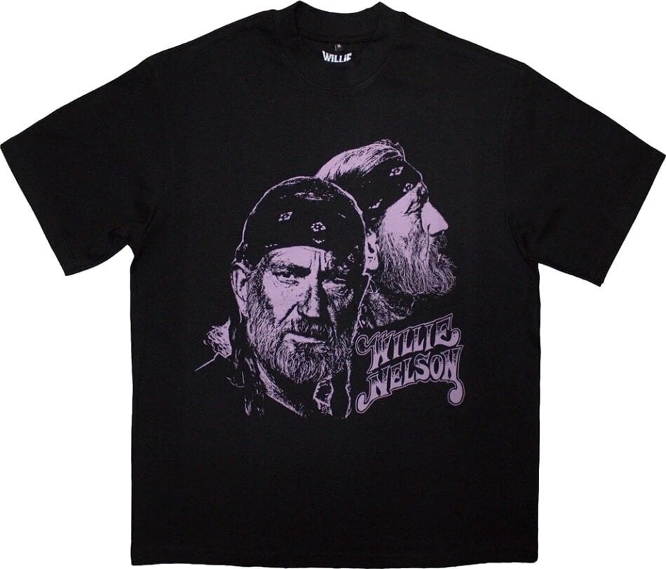 Tricou Willie Nelson Purple Graphic (Oversized) Black 2XL Tricou