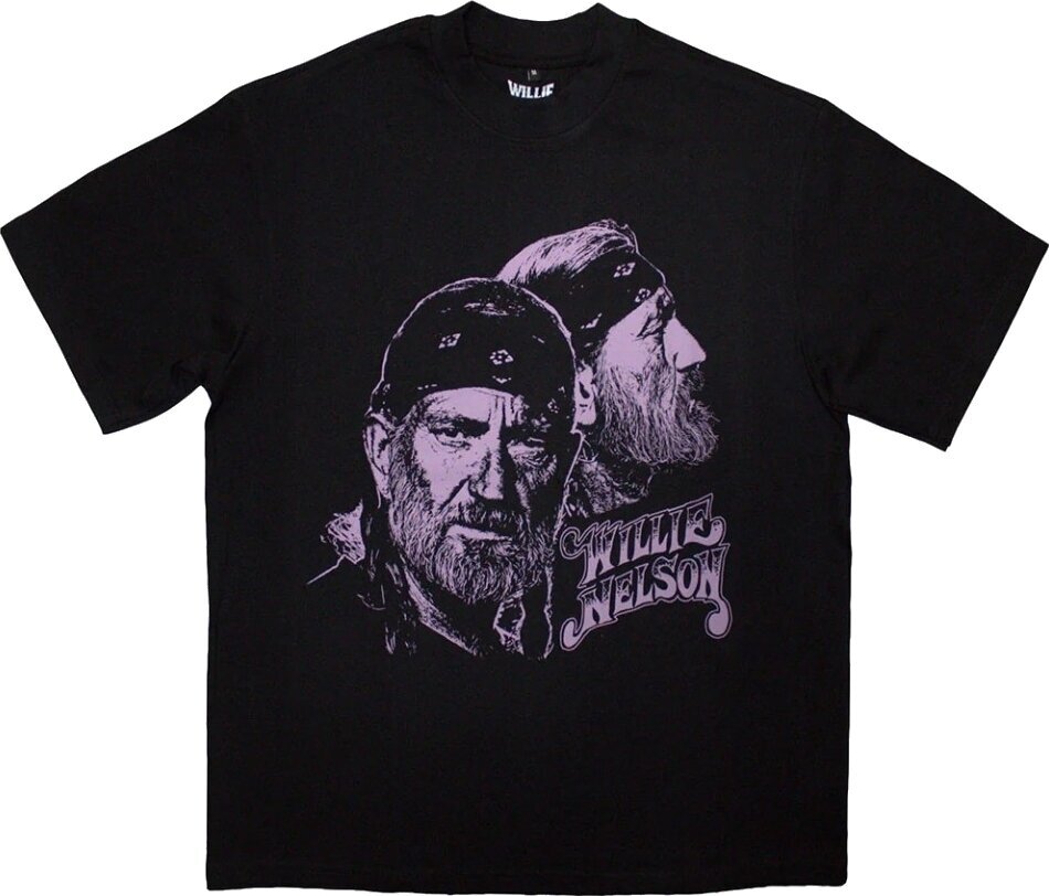 Skjorte Willie Nelson Purple Graphic (Oversized) Black XL Skjorte