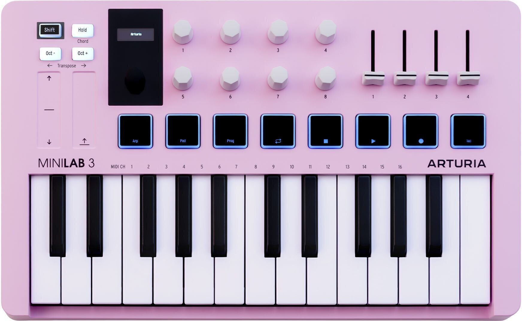 MIDI sintesajzer Arturia MiniLab 3 Rose Quartz MIDI sintesajzer