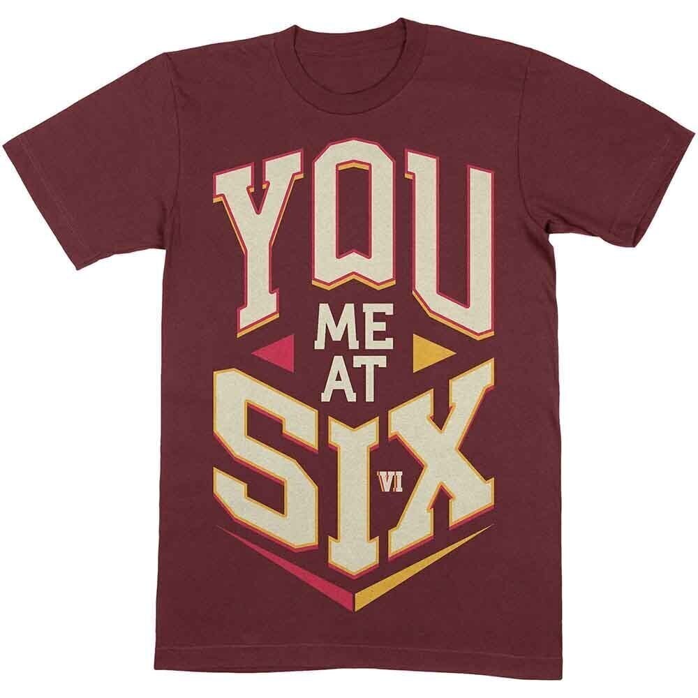 T-Shirt You Me At Six Cube Maroon Red M T-Shirt