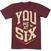 T-Shirt You Me At Six Cube Maroon Red L T-Shirt