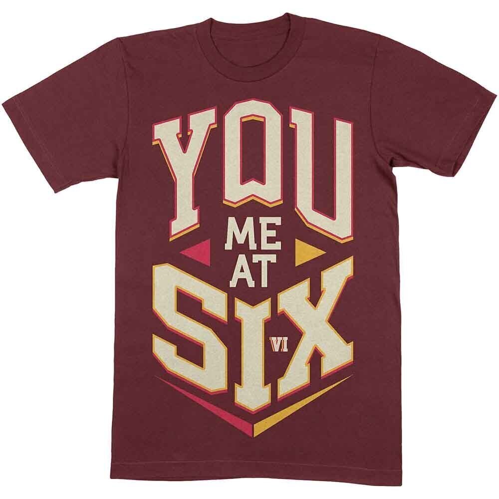 Camiseta de manga corta You Me At Six Cube Maroon Red 2XL Camiseta de manga corta