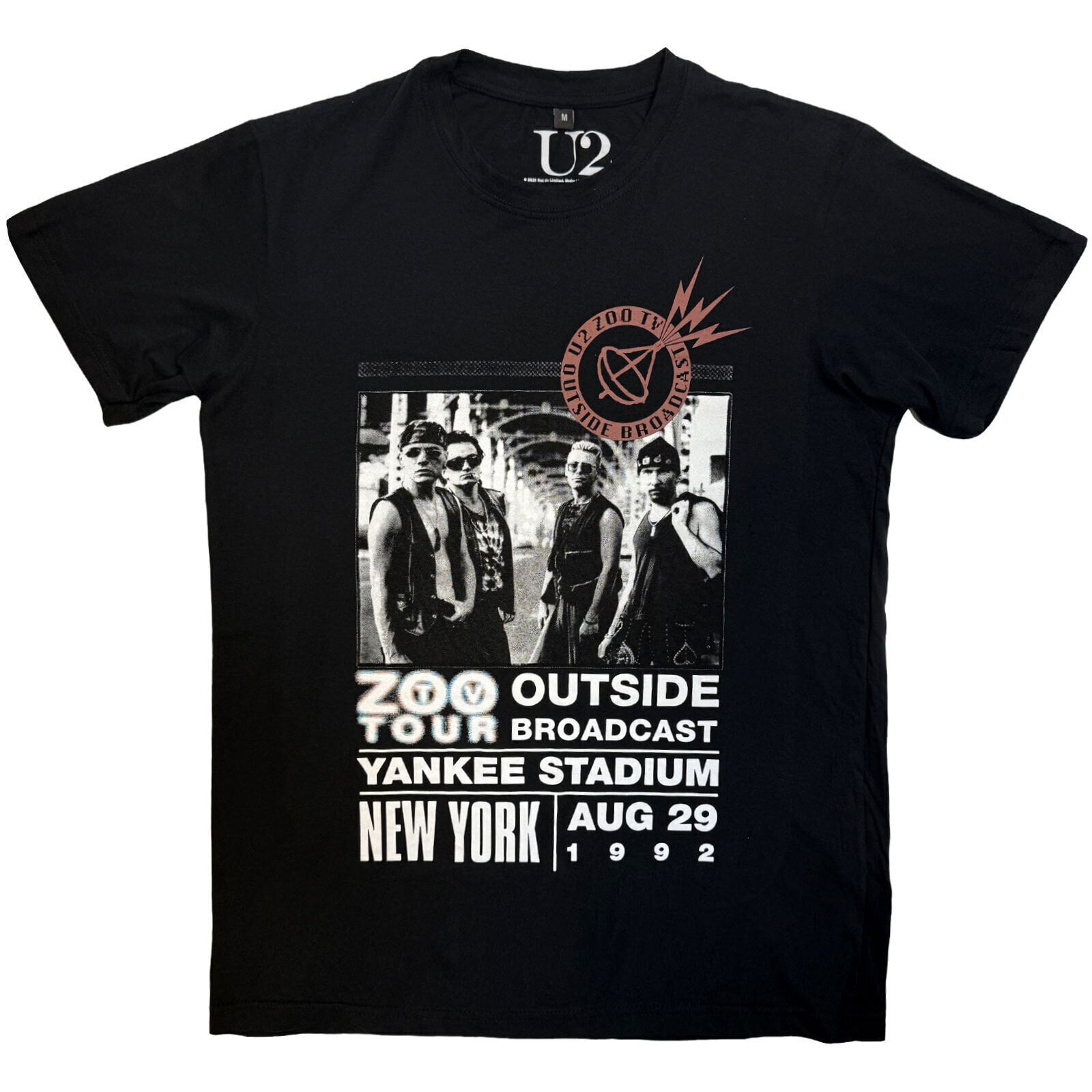 T-Shirt U2 Zoo TV Tour NY Poster Carbon Black XL T-Shirt