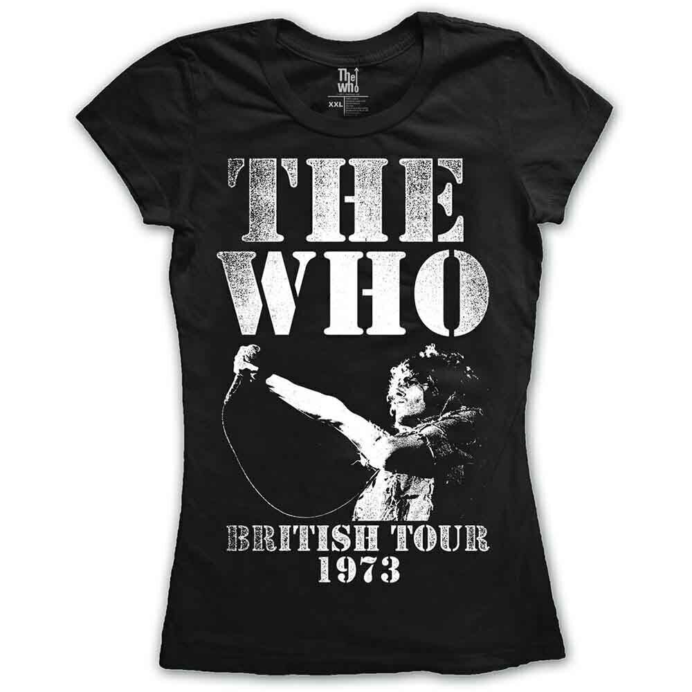 Camiseta de manga corta The Who British Tour 1973 Black M De mujer Camiseta de manga corta